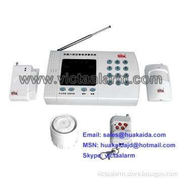 8 Zones Auto-dial Wireless Burglar Alarm System, Home Alarm System